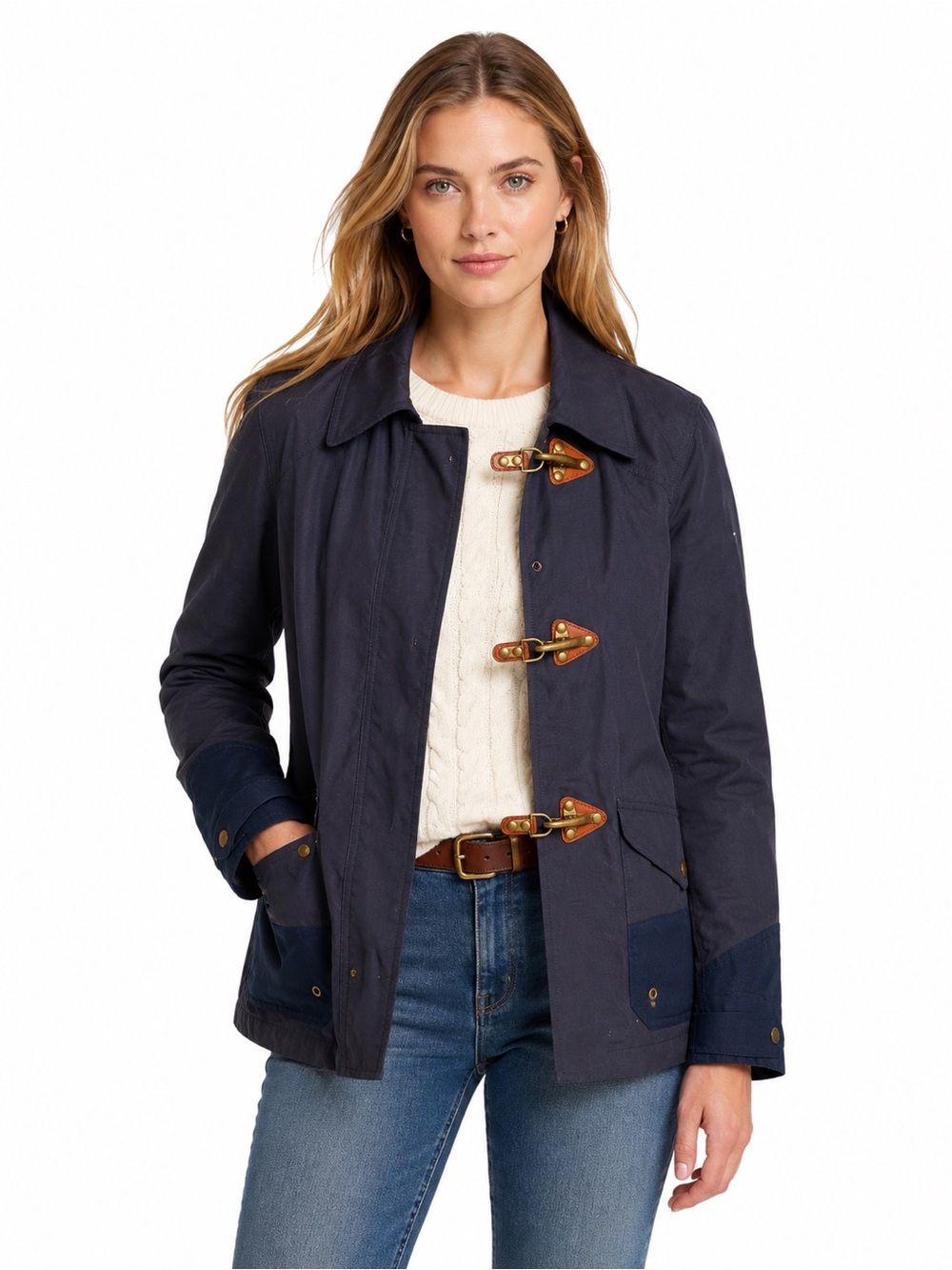 Lauren Ralph Lauren 2000s Navy Equestrian Toggle Utility Jacket
